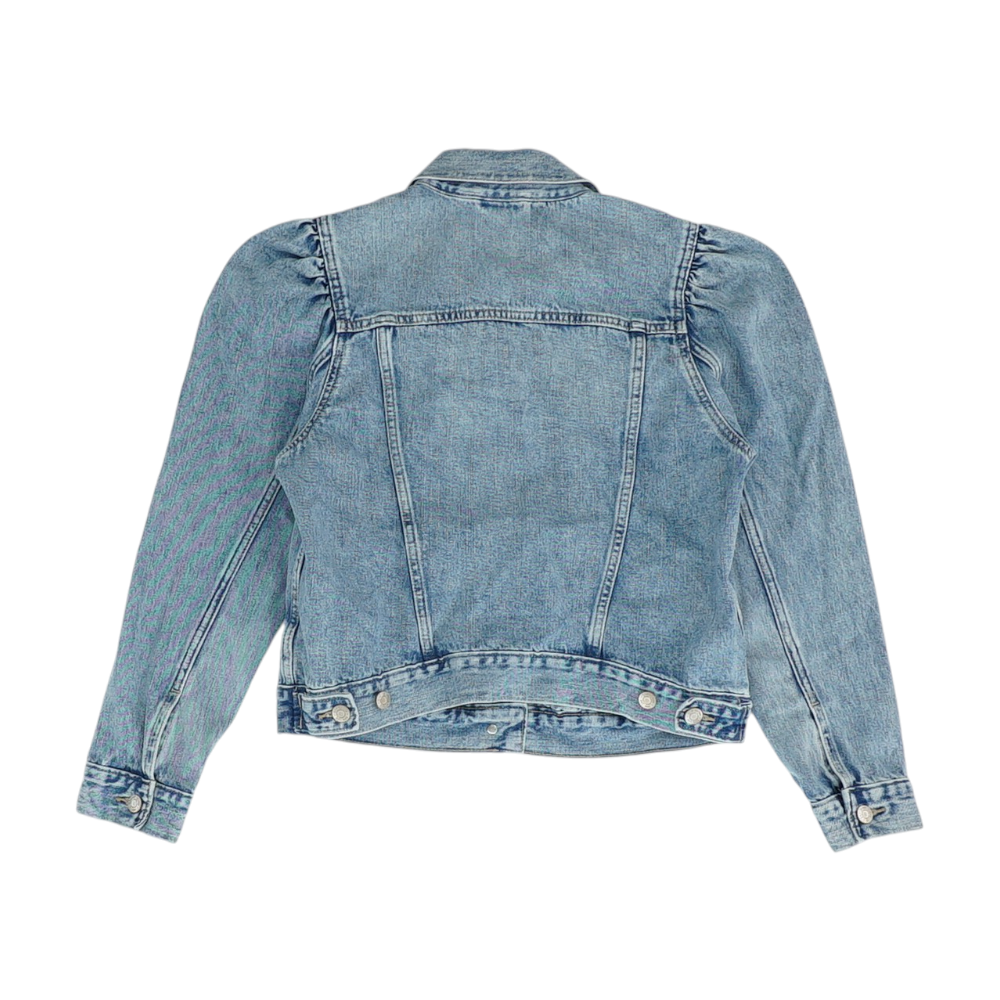 Blue Solid Denim Jacket