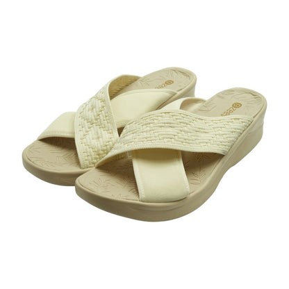Beige Wedged Sandals
