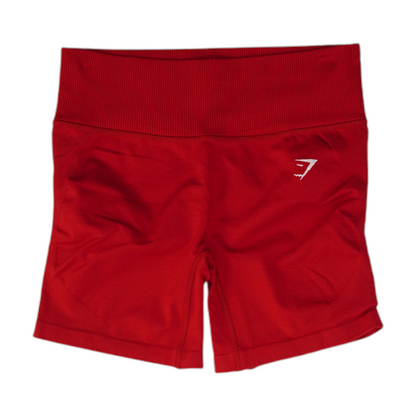 Red Solid Active Shorts