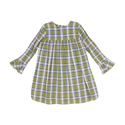 Olive Plaid Dress