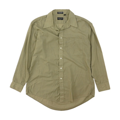 Vintage Green Solid Long Sleeve Button Down