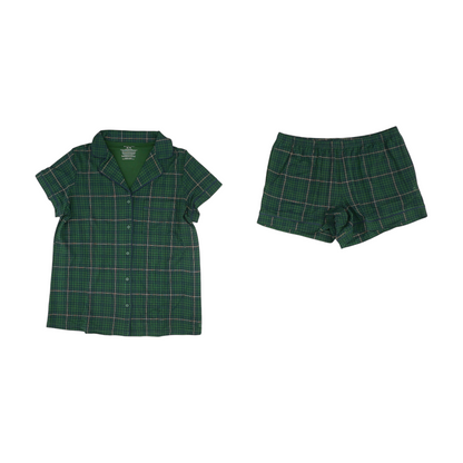 Green Plaid Pajama Set