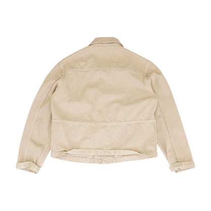 Tan Solid Denim Jacket