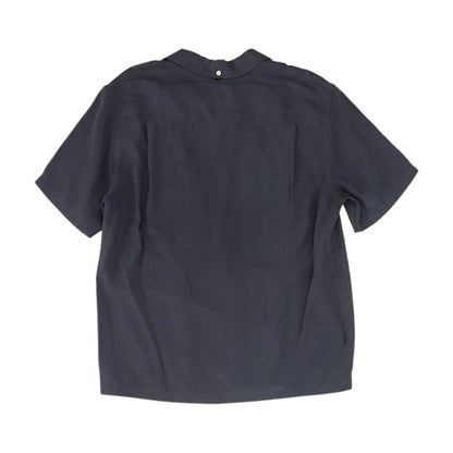 Navy Solid Short Sleeve Button Down