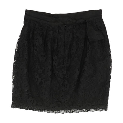 Black Embroidery Detail Mini Skirt