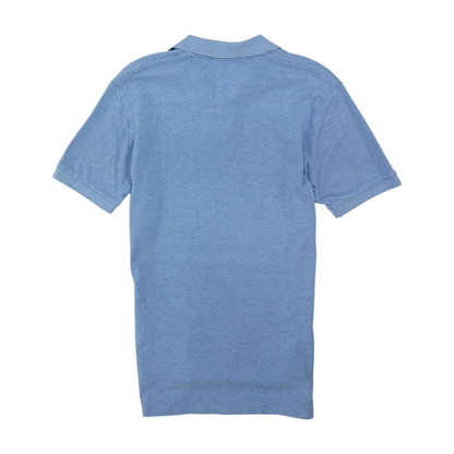Blue Solid Short Sleeve Polo