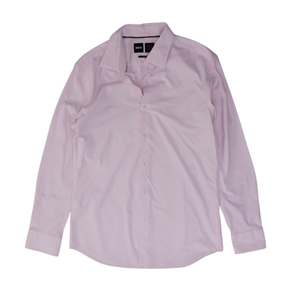 Pink Solid Long Sleeve Button Down