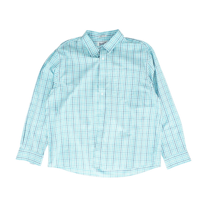 Blue Plaid Long Sleeve Button Down