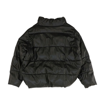 Black Solid Puffer Jacket