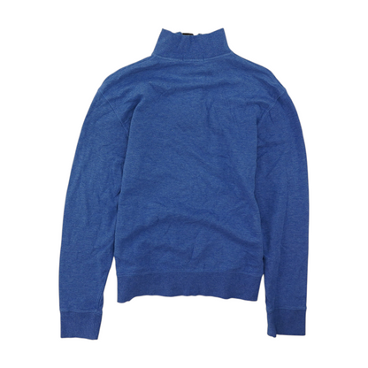 Blue Solid 1/4 Zip Pullover
