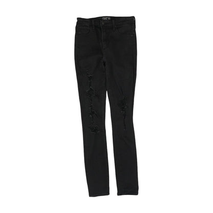 Black Solid High Rise Skinny Leg Jeans