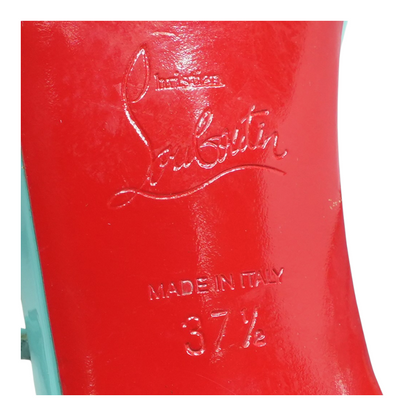 Loubi Queen 120 Leather Sandals in Teal