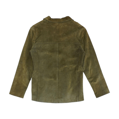 Brown Solid Leather Jacket