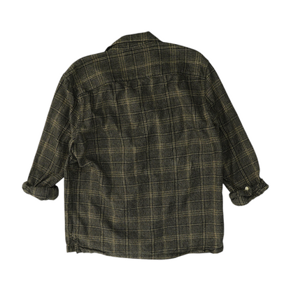 Black Abstract Flannel Button Down