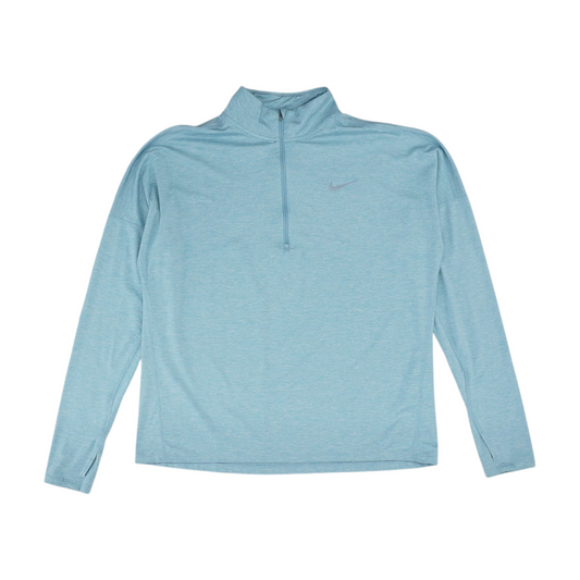 Blue Solid 1/4 Zip Pullover
