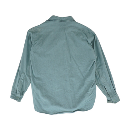 Vintage Green Solid Flannel Button Down