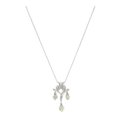 1 Ct 18K White Gold Diamond Chandelier Style Pendant Necklace
