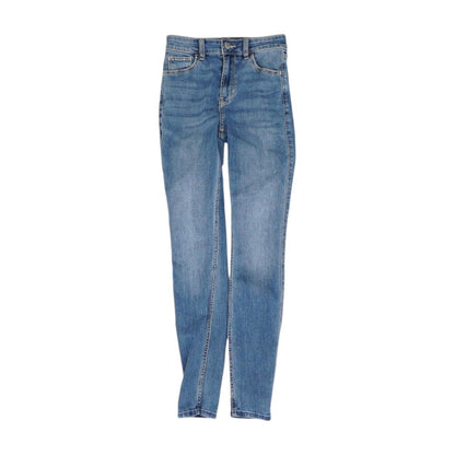 Blue Solid High Rise Skinny Leg Jeans