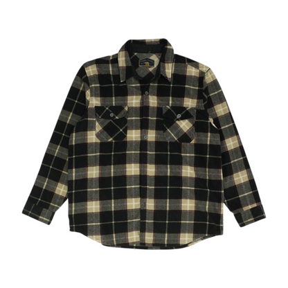 Black Plaid Flannel Button Down