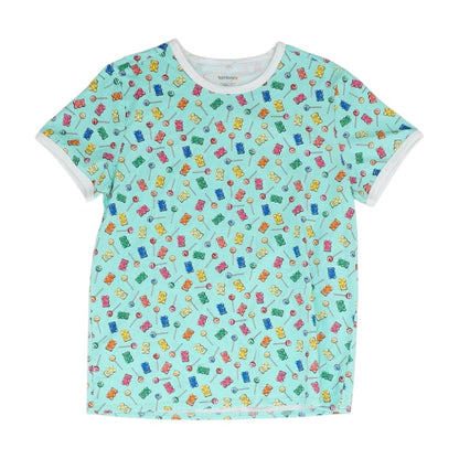Turquoise Graphic Pajama Top