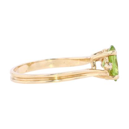 14K Yellow Gold Peridot Fashion Ring