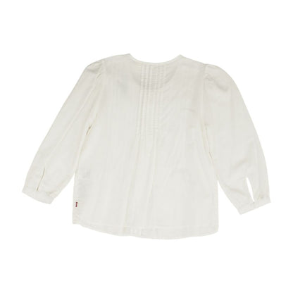 White Solid Long Sleeve Blouse