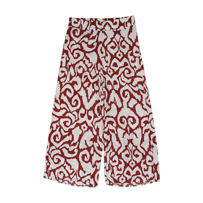 Red Petite Print Wide Leg Pants