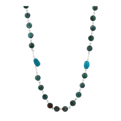 Sterling Silver Turquoise Beaded Necklace
