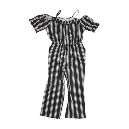 Black Plus Striped Jumpsuit