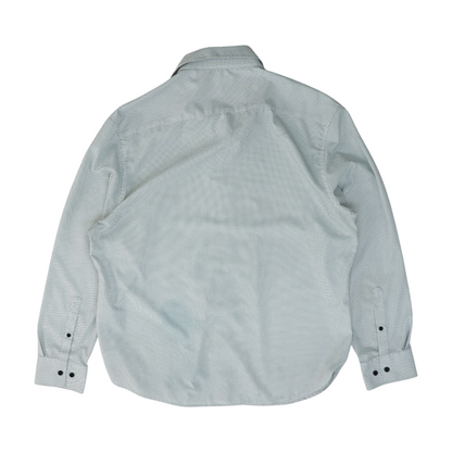 White Polka Dot Long Sleeve Button Down