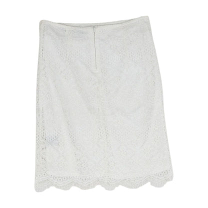 White Embroidery Detail Midi Skirt