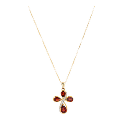 Sterling Silver Garnet Pendant Necklace