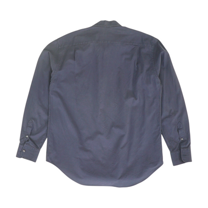 Navy Solid Long Sleeve Button Down