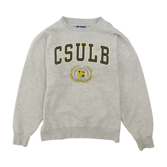 Gray California State University Long Beach Solid Sweatshirt Pullover