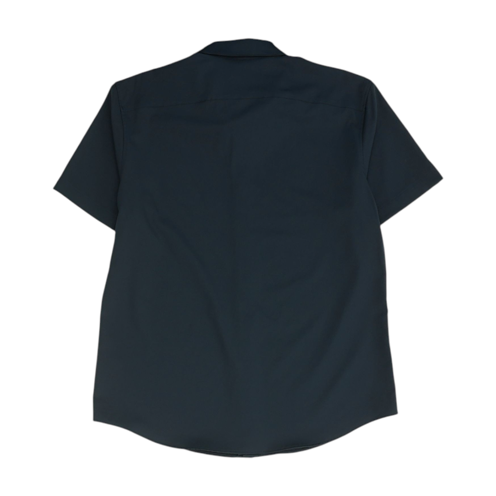 Navy Solid Short Sleeve Button Down