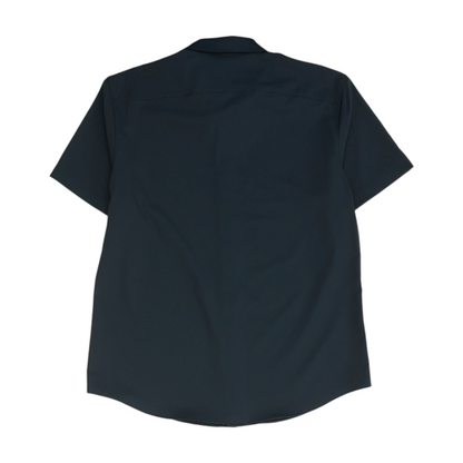 Navy Solid Short Sleeve Button Down
