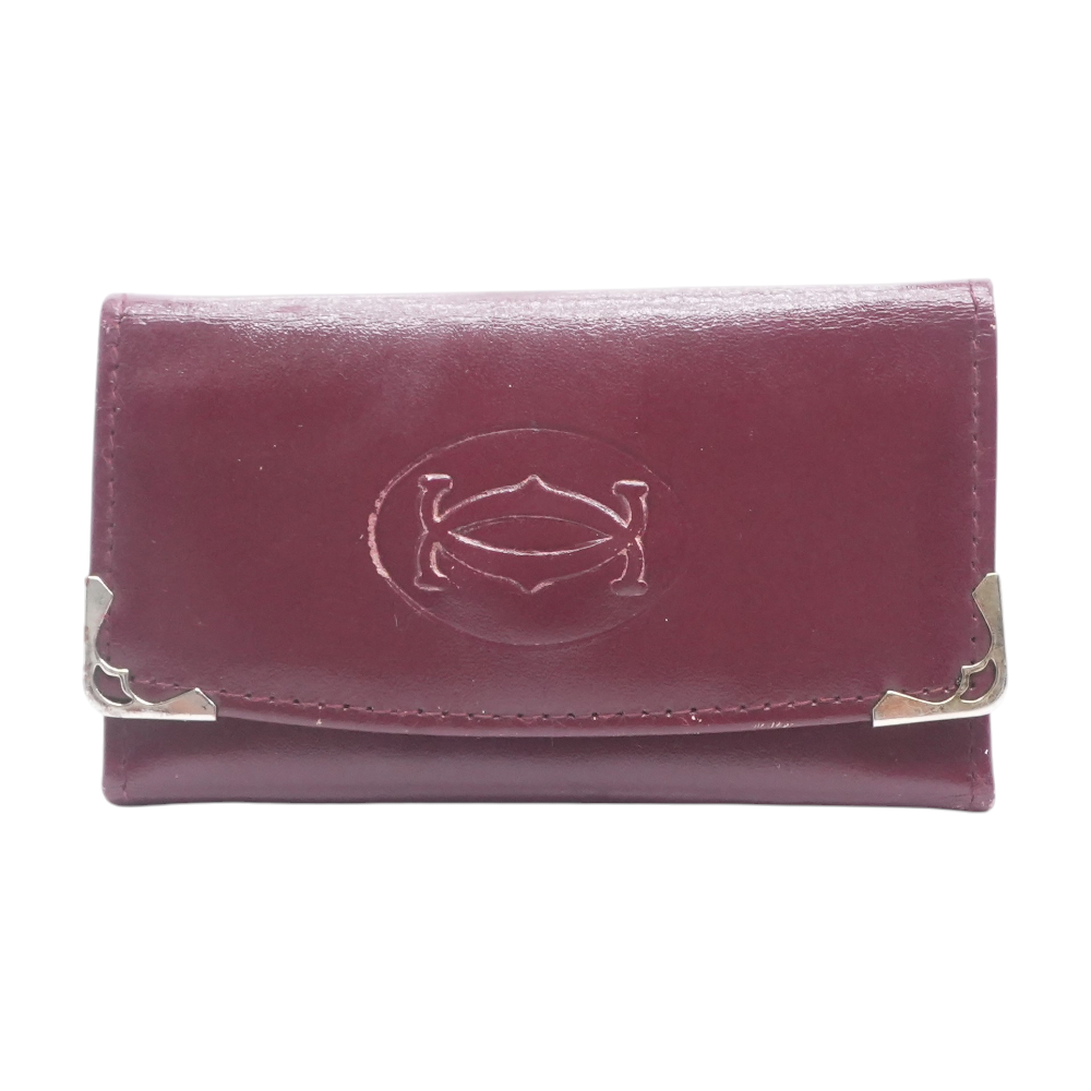 Leather 6 Ring Key Case in Red