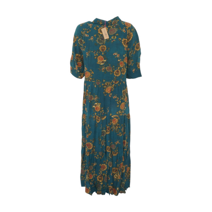 Teal Floral Midi Dress