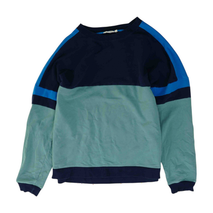 Green Color Block Sweatshirt Pullover