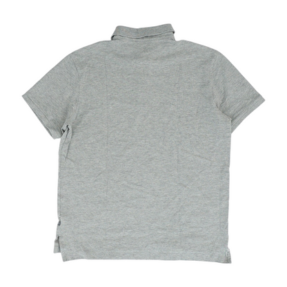 Gray Solid Short Sleeve Polo