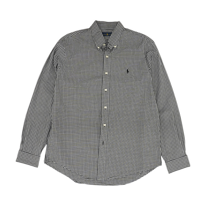 Black Plaid Long Sleeve Button Down