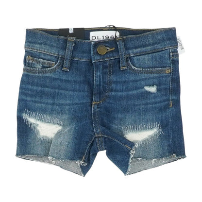 Blue Solid Denim Shorts