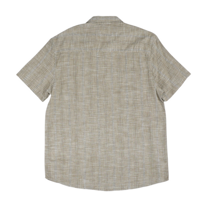 Brown Striped Short Sleeve Button Down