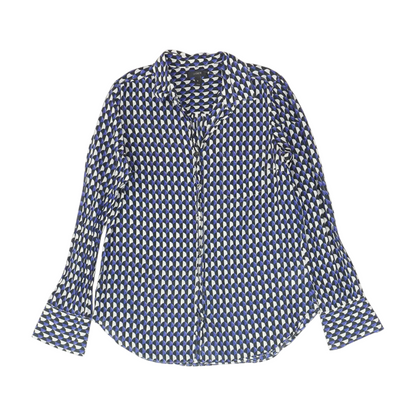 Blue Geometric Button Down