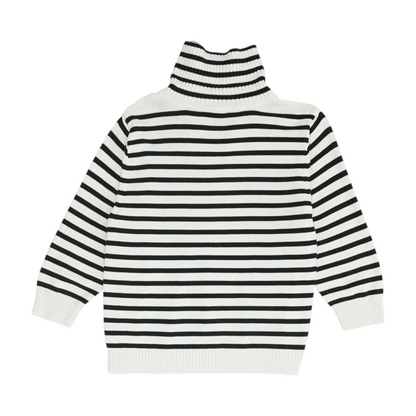 White Striped Pullover Sweater