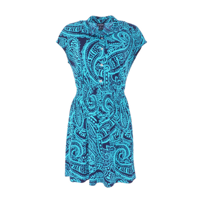 Navy Paisley Mini Dress