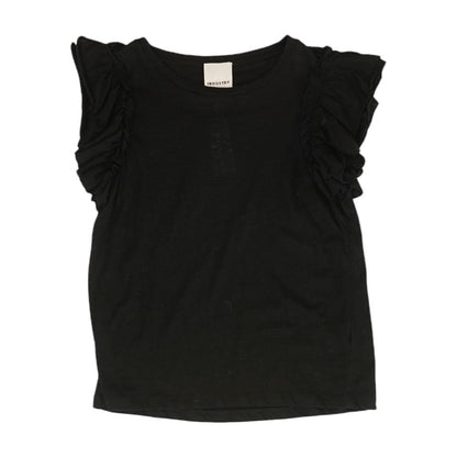 Black Solid Knit Top