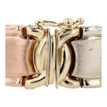 14K Tri-Tone Gold Chain Bracelet