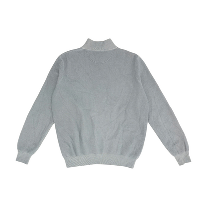 Gray Solid 1/4 Zip Sweater