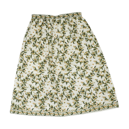 Beige Floral Midi Skirt